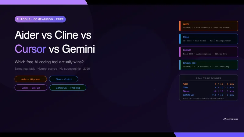 Aider vs Cline vs Cursor vs Gemini CLI: Which Free AI Coding Tool Wins?