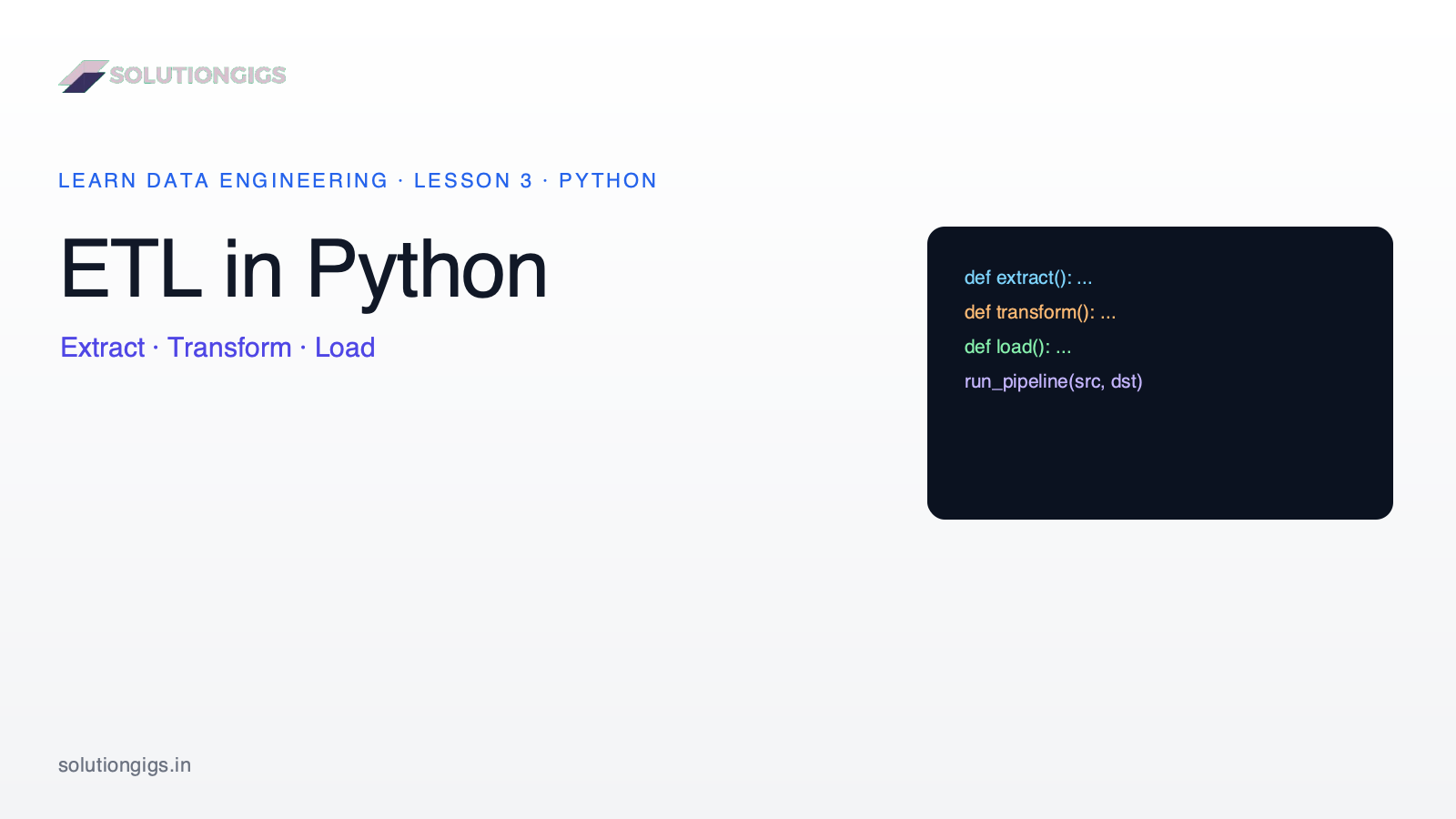 Build Your First ETL Pipeline in Python (2026 Tutorial)