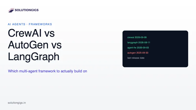 CrewAI vs AutoGen vs LangGraph: Which Multi-Agent Framework Should You Actually Use?