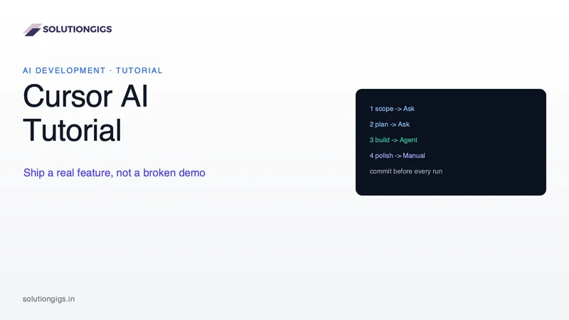 Cursor AI Tutorial: How to Ship a Real Feature, Not a Broken Demo