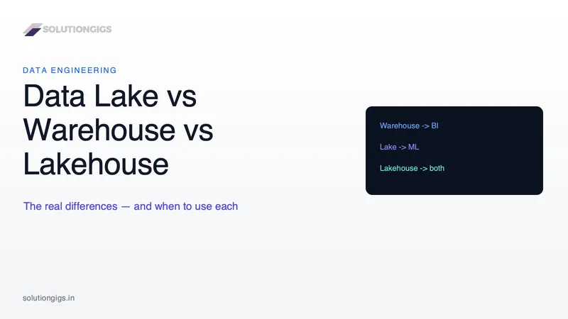 Data Lake vs Data Warehouse vs Lakehouse: The Real Differences