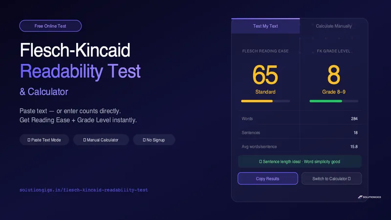 Flesch-Kincaid Readability Test Online — Free Calculator & Grade Level Guide