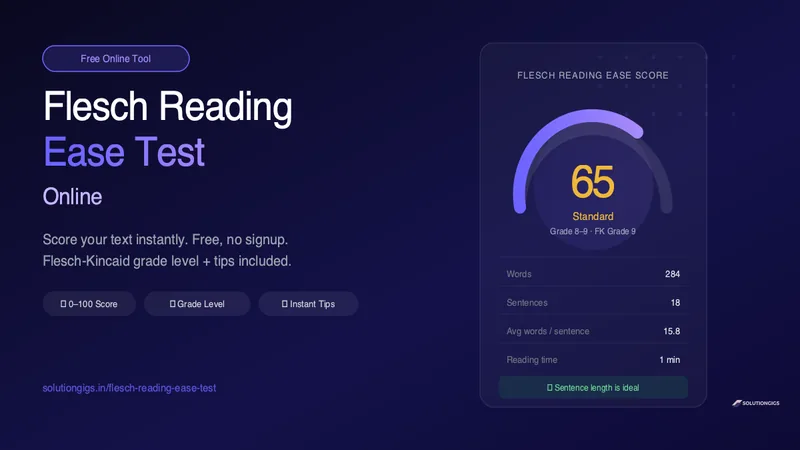 Flesch Reading Ease Test Online — Free Score Calculator & Converter