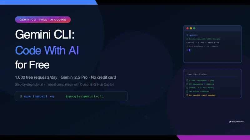Gemini CLI Tutorial — Code With AI Free (1,000 Requests/Day)