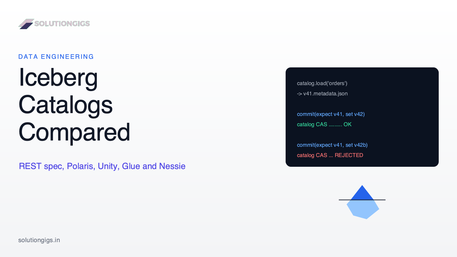 Iceberg Catalogs Compared: REST, Polaris, Unity, Glue and Nessie
