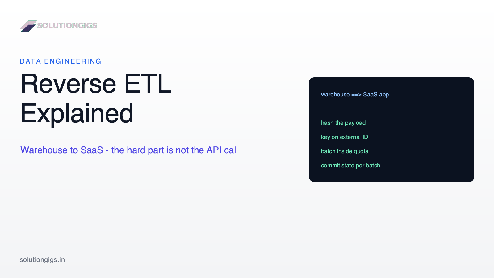 Reverse ETL Explained: Warehouse to SaaS Data Activation