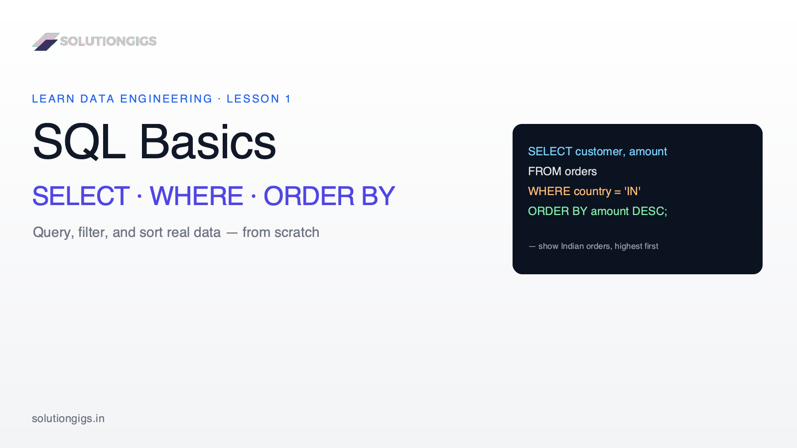 SQL SELECT, WHERE & ORDER BY: A Beginner's Guide (2026)